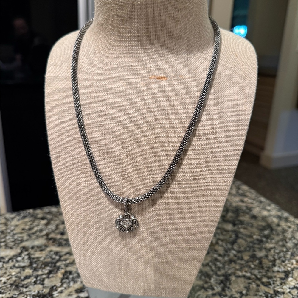 Brighton Silver Plated Necklace with Intricate Heart Pendant
